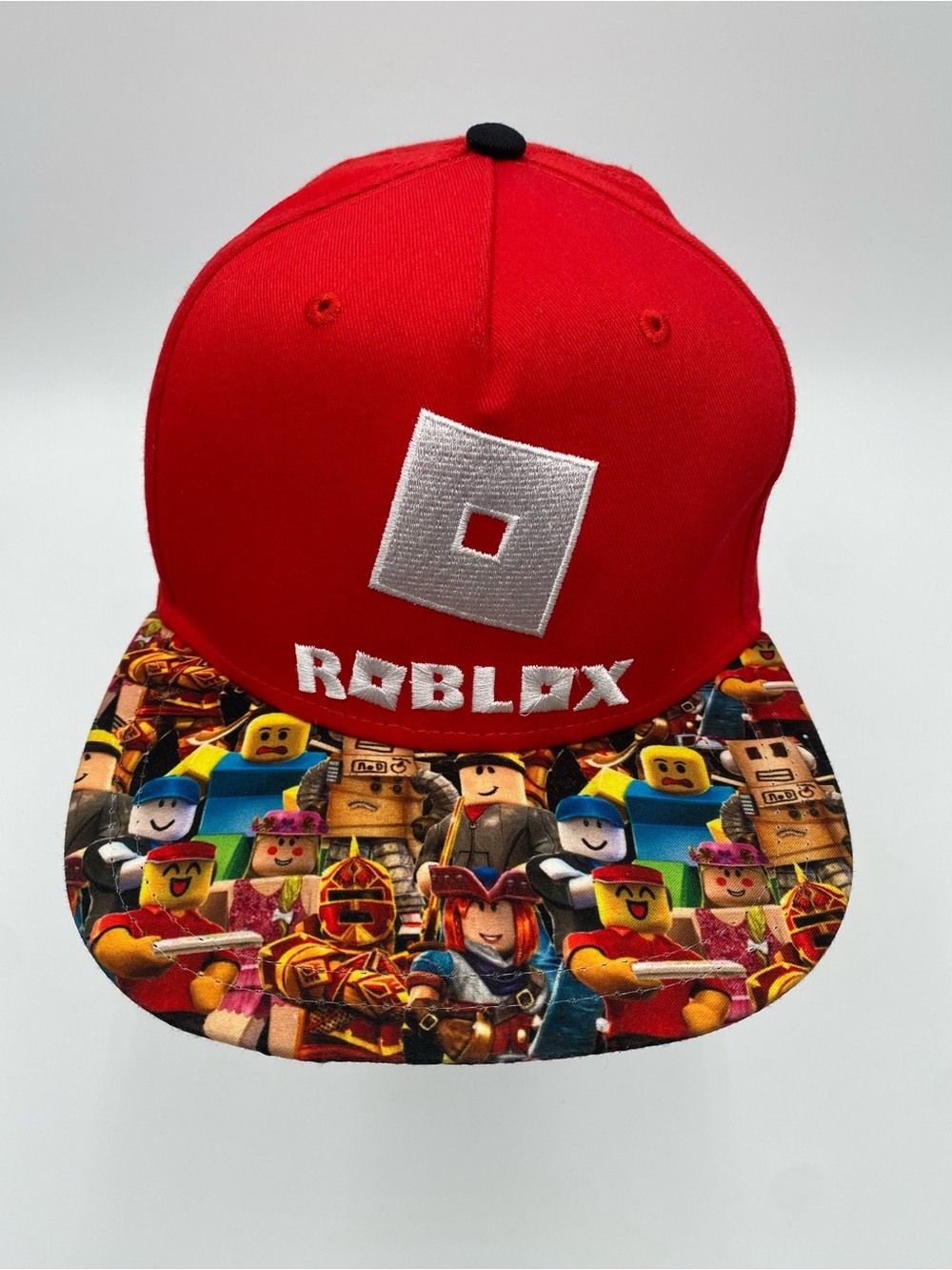 Roblox Kids Red Snapback Hat with Character Brim